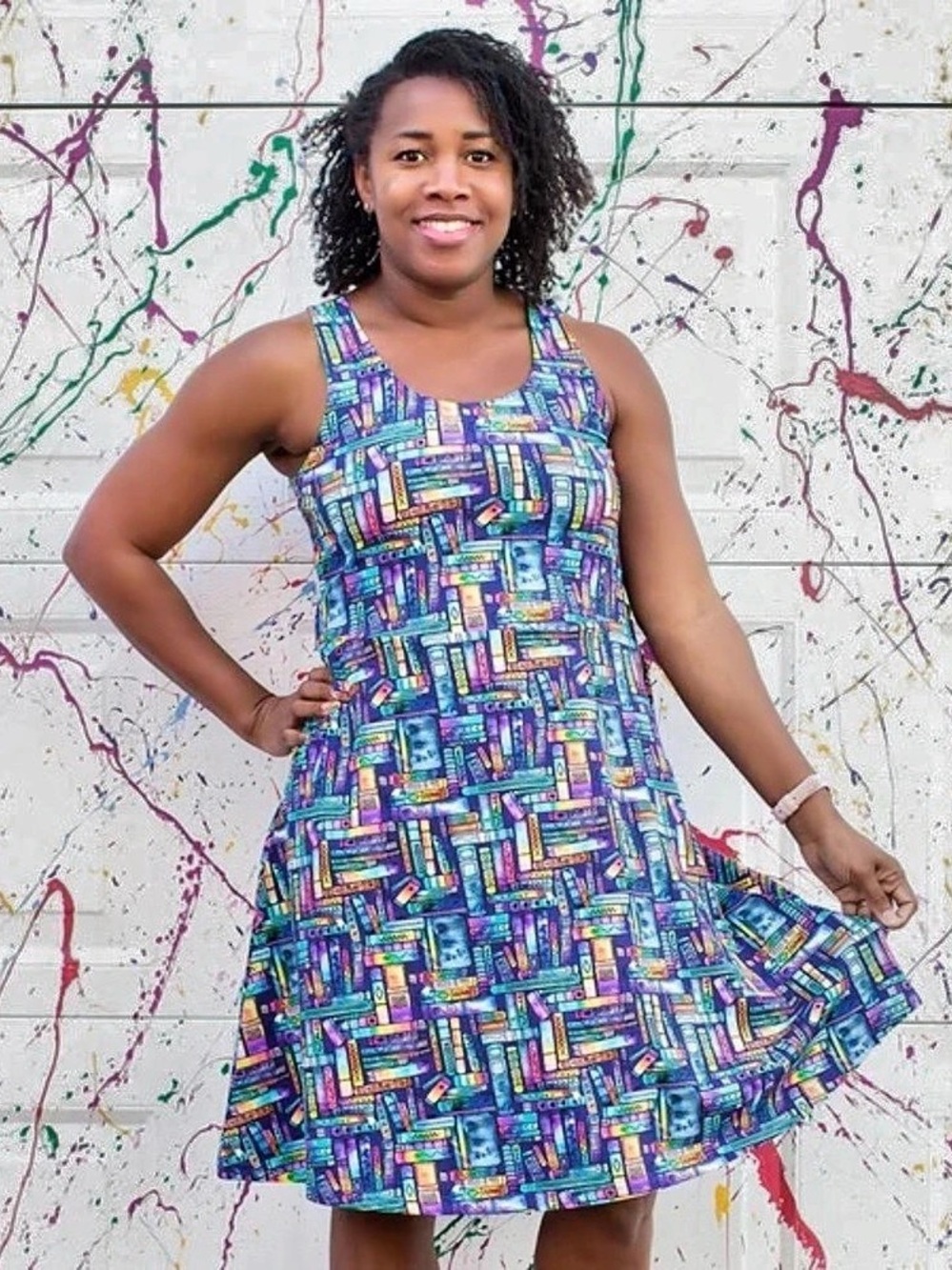 Princess Awesome "Lost in the Stacks" Adult Books Sleeveless Dress with Pockets